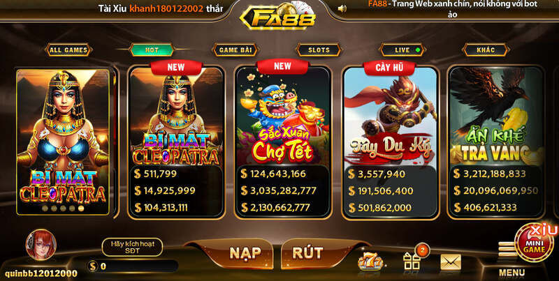 Game FA88 hot nhất