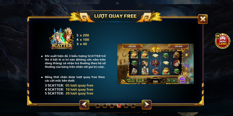 Luật chơi lượt quay free game slot sơn tinh thủy tinh fa88