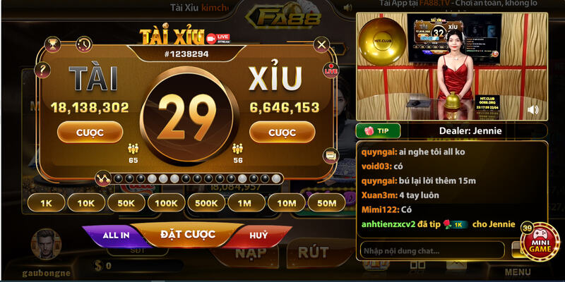 Giới thiệu về game Tài Xỉu Livestream FA88